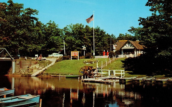 Honor Michiganplatte River Water Wheelgas Pumpsfishing Dockroadsidec1950 Pc